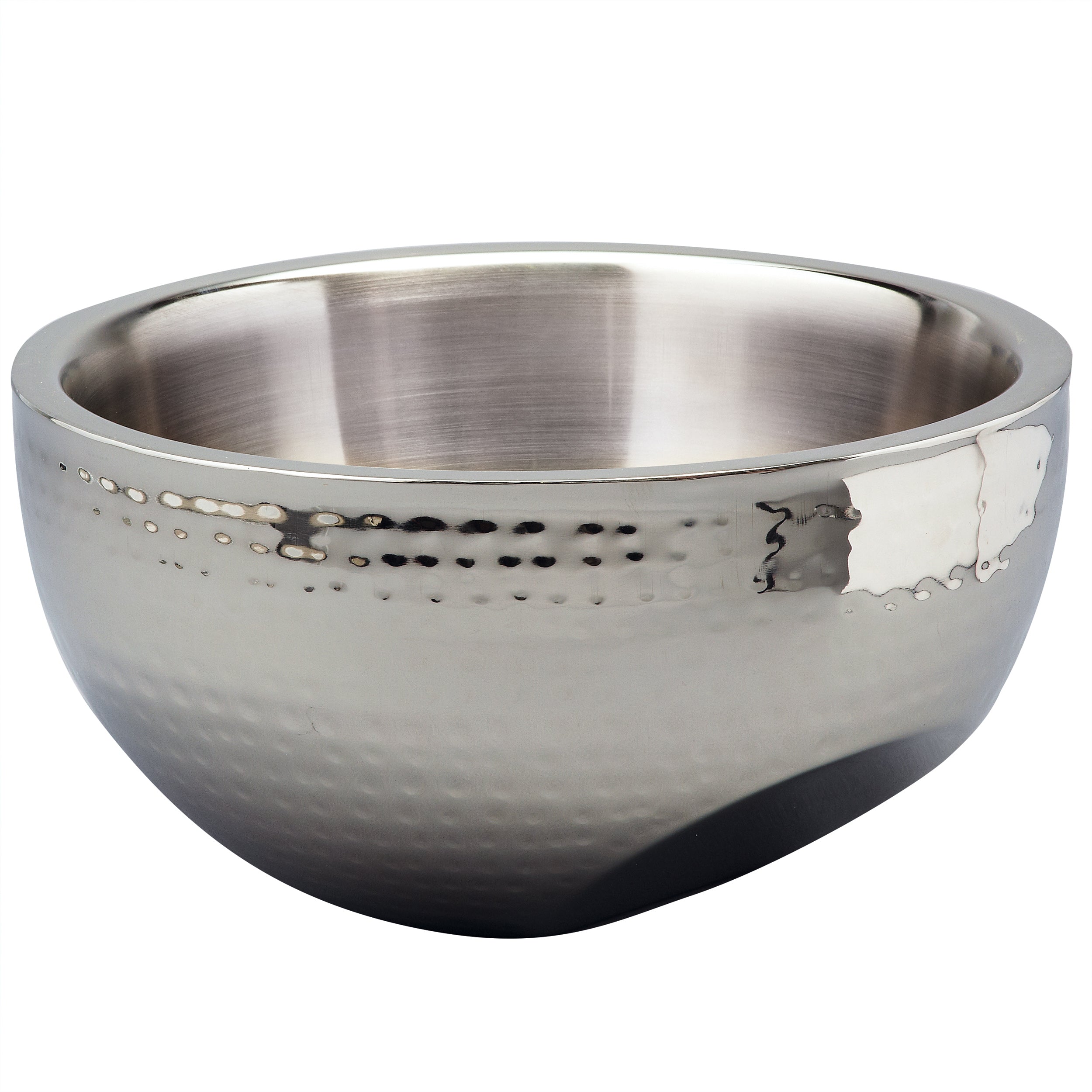Leeber Serveware Hammered Dual Angle Bowl, Doublewall, 10" Dia