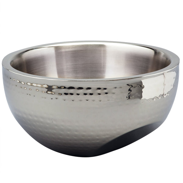 Leeber Serveware Hammered Dual Angle Bowl, Doublewall, 10" Dia