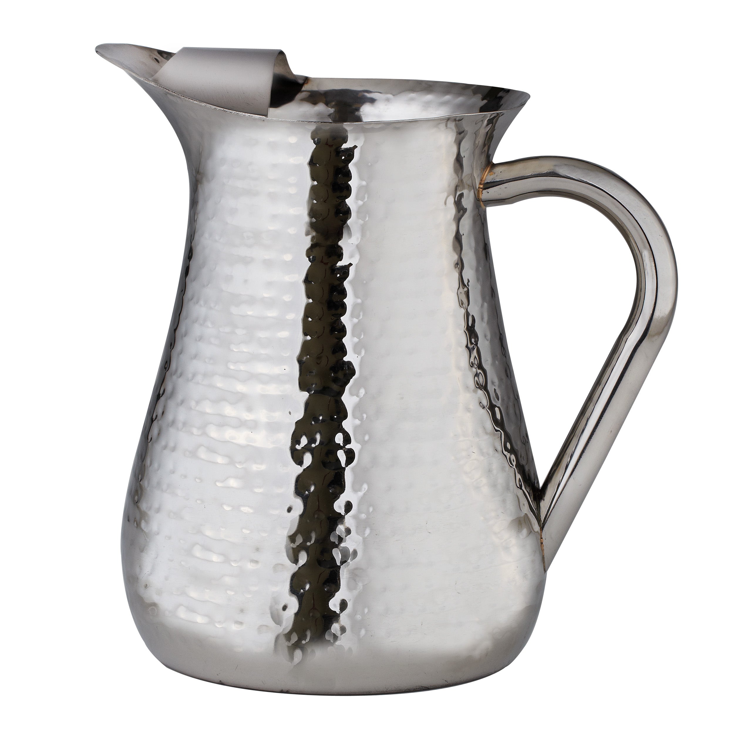 Leeber Serveware Hammered Pitcher w/Ice Guard, 72 oz, 8" Dia x 8.5"H