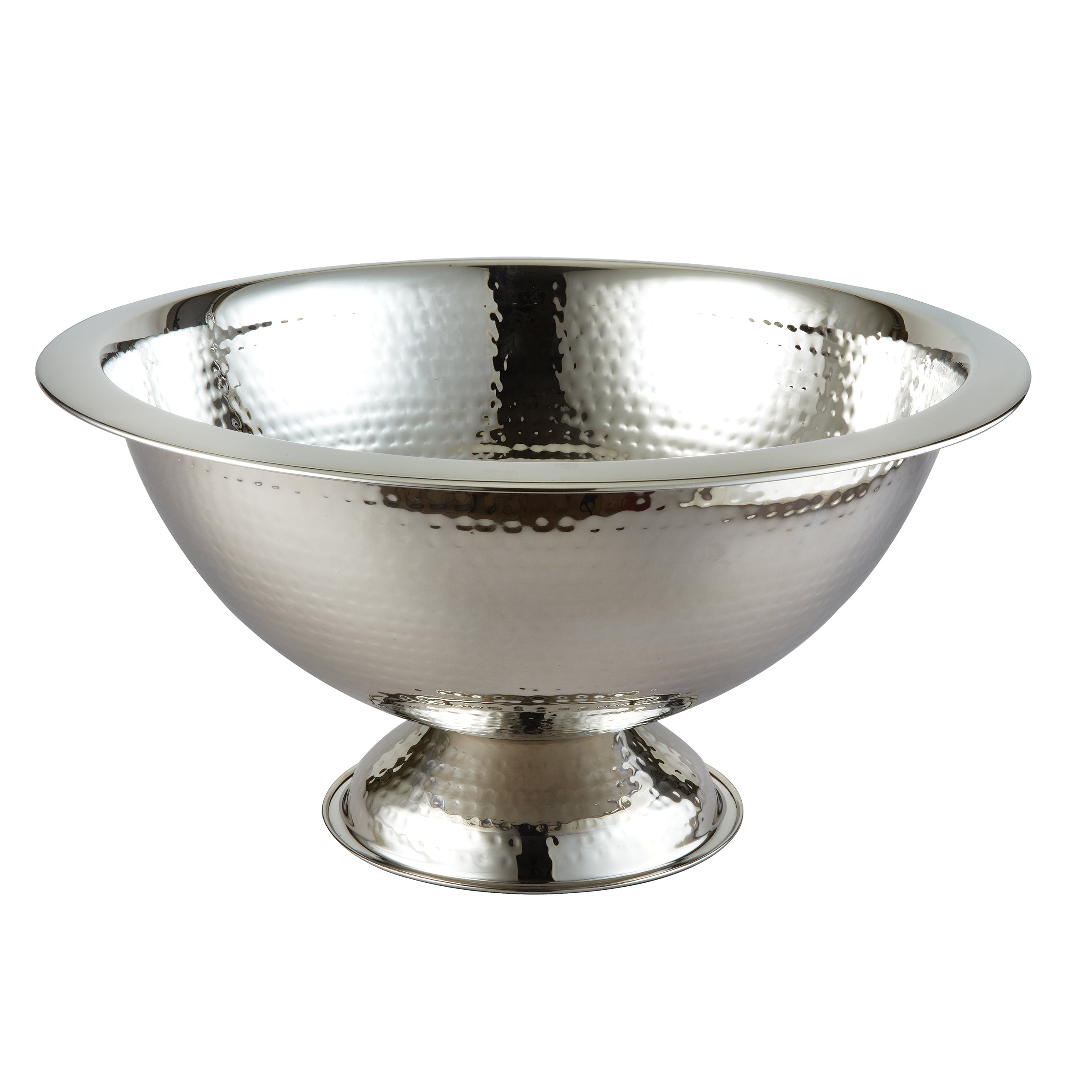 Leeber Serveware Hammered Punch Bowl, 15" Dia, 3 Gal.