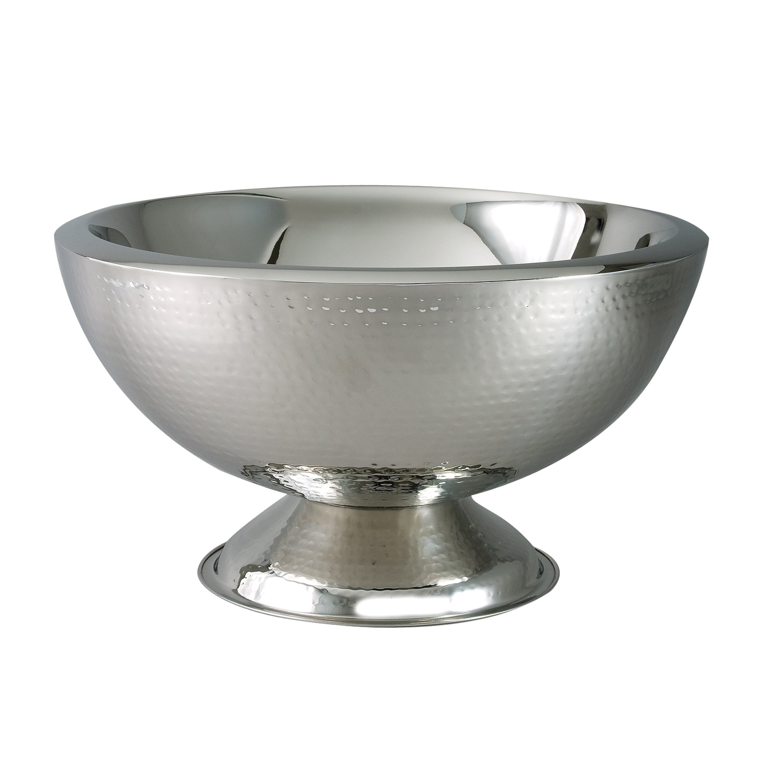 Leeber Serveware Hammered Punch Bowl, Doublewalll, 3 Gal., 9.75" H