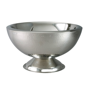 Leeber Serveware Hammered Punch Bowl, Doublewalll, 3 Gal., 9.75" H