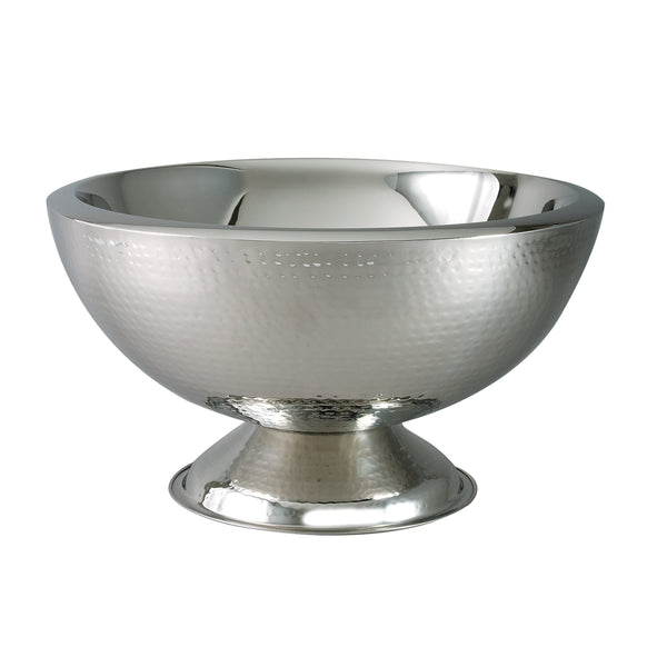 Leeber Serveware Hammered Punch Bowl, Doublewalll, 3 Gal., 9.75" H
