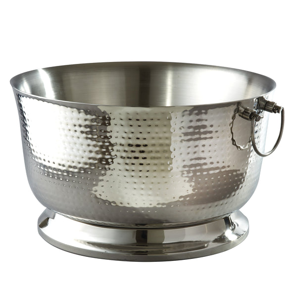 Leeber Serveware Hammered Round Doublewall Party Tub, 19"Dia