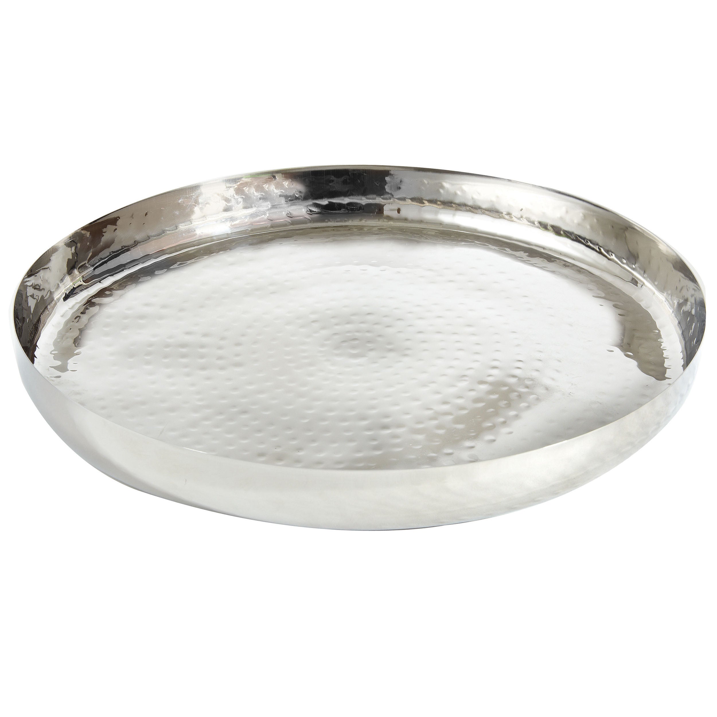 Leeber Serveware Hammered Round Tray, 13" Dia x 1.25" H