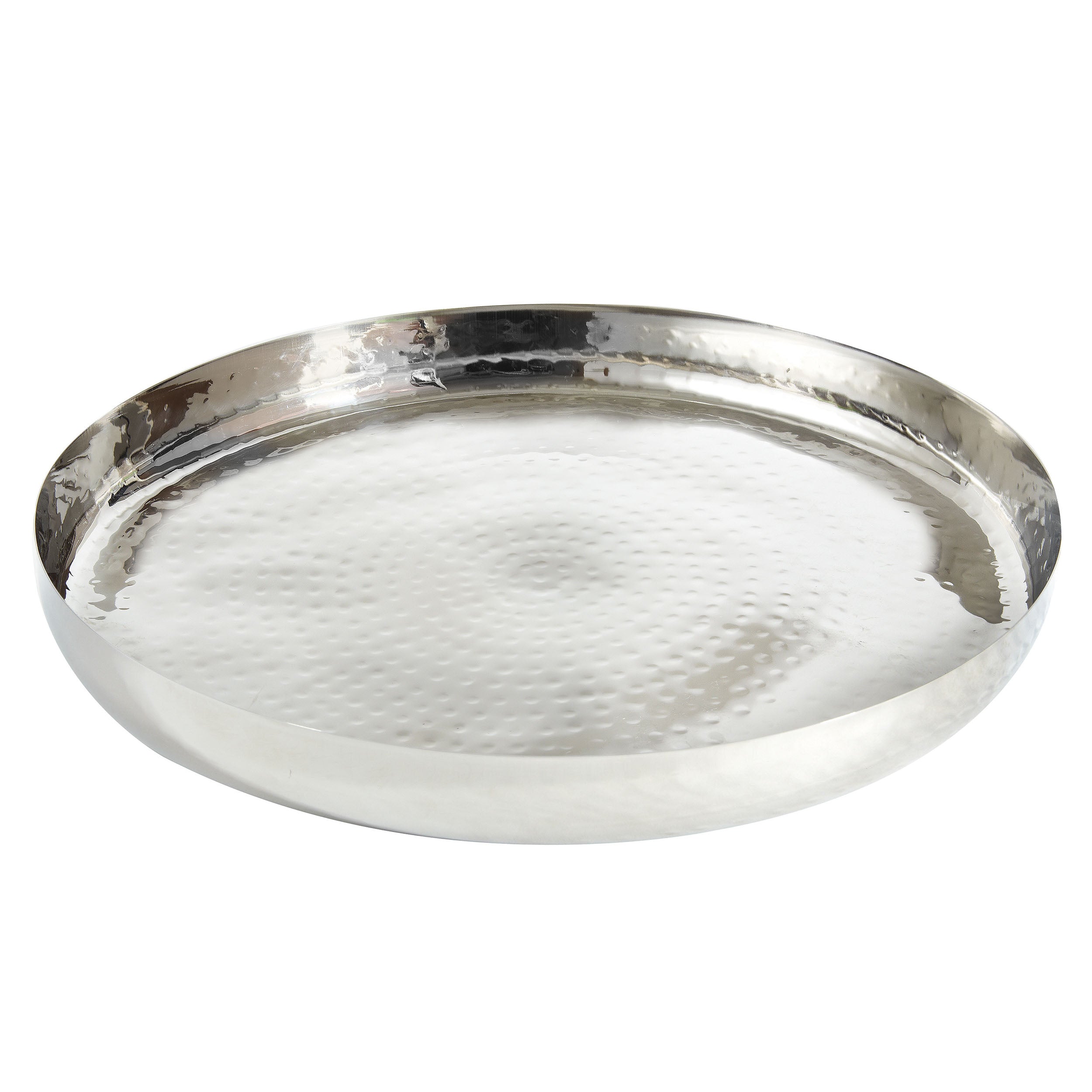 Leeber Serveware Hammered Round Tray, 16"