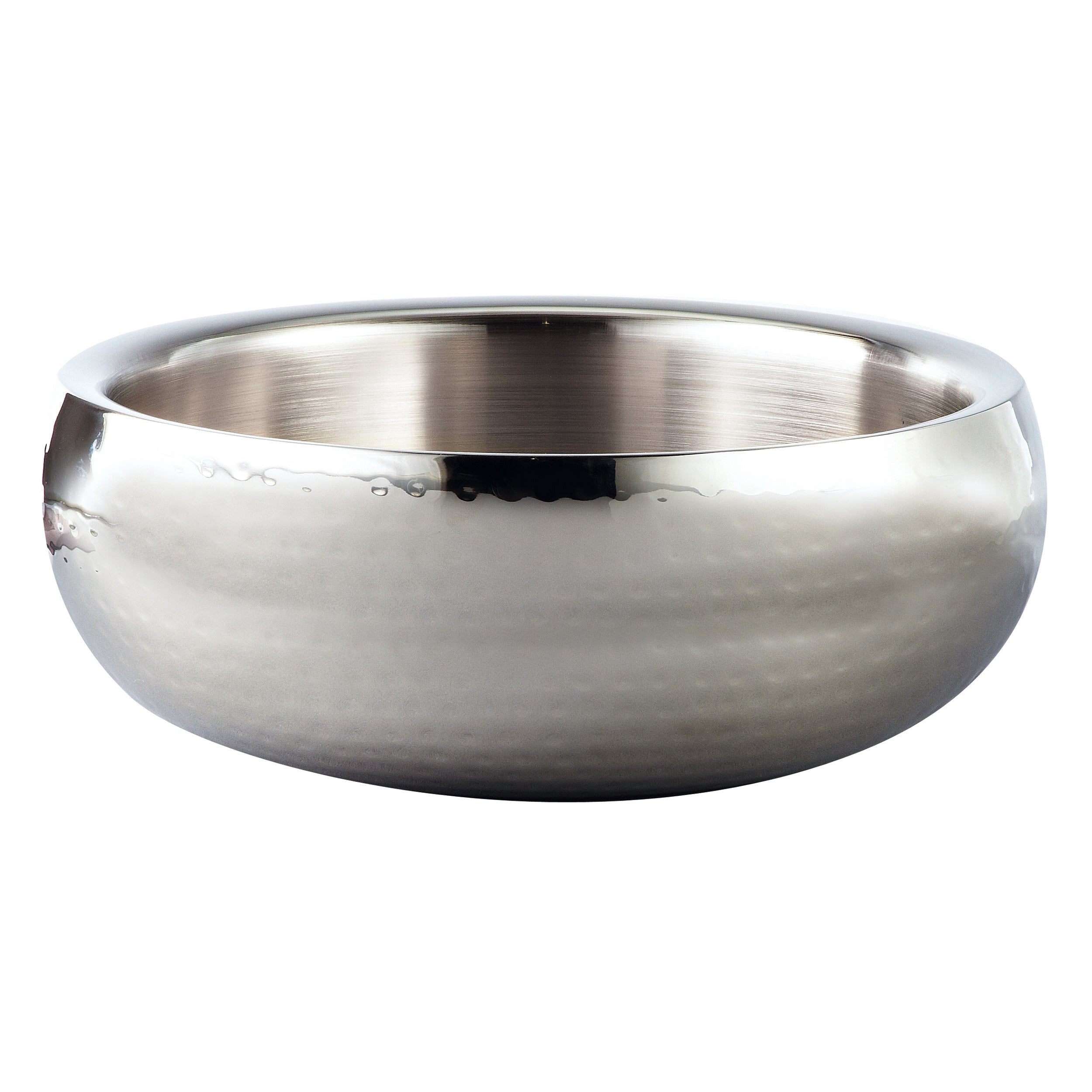 Leeber Serveware Hammered Salad Bowl, Doublewall, 11" Dia