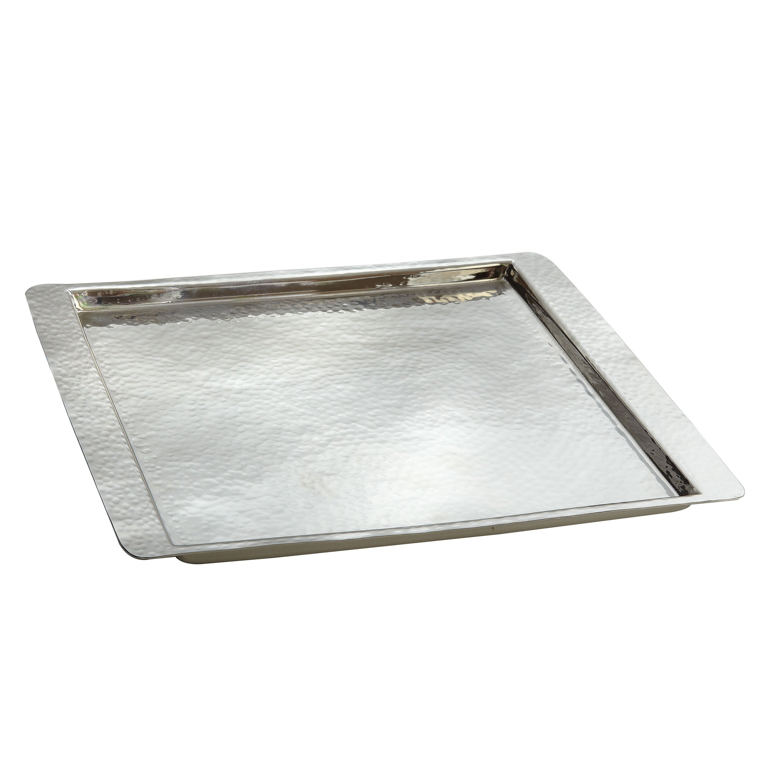 Leeber Serveware Hammered Square Tray, Med, 10" x 11.5" at widest