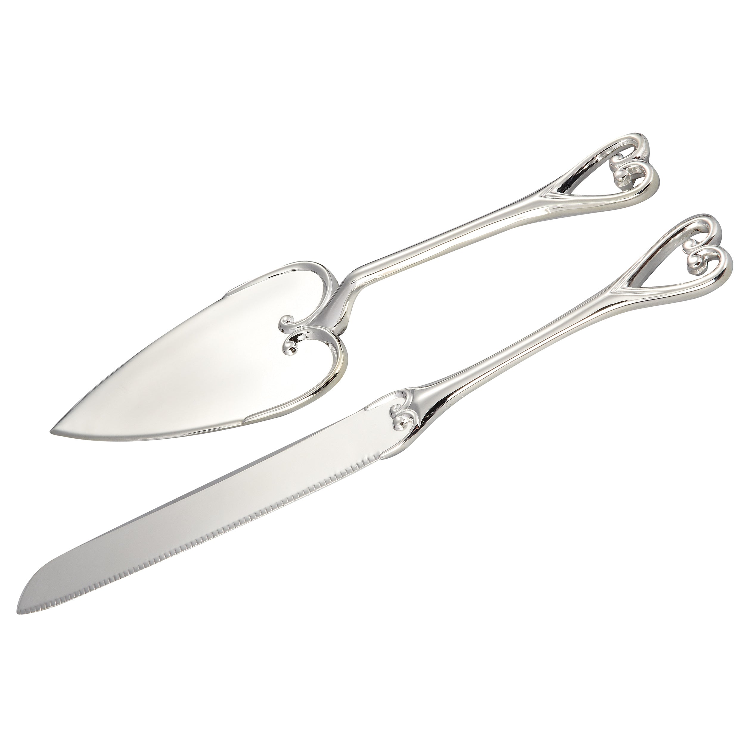 Leeber Serveware Heart Cake & Knife Set, 12" L