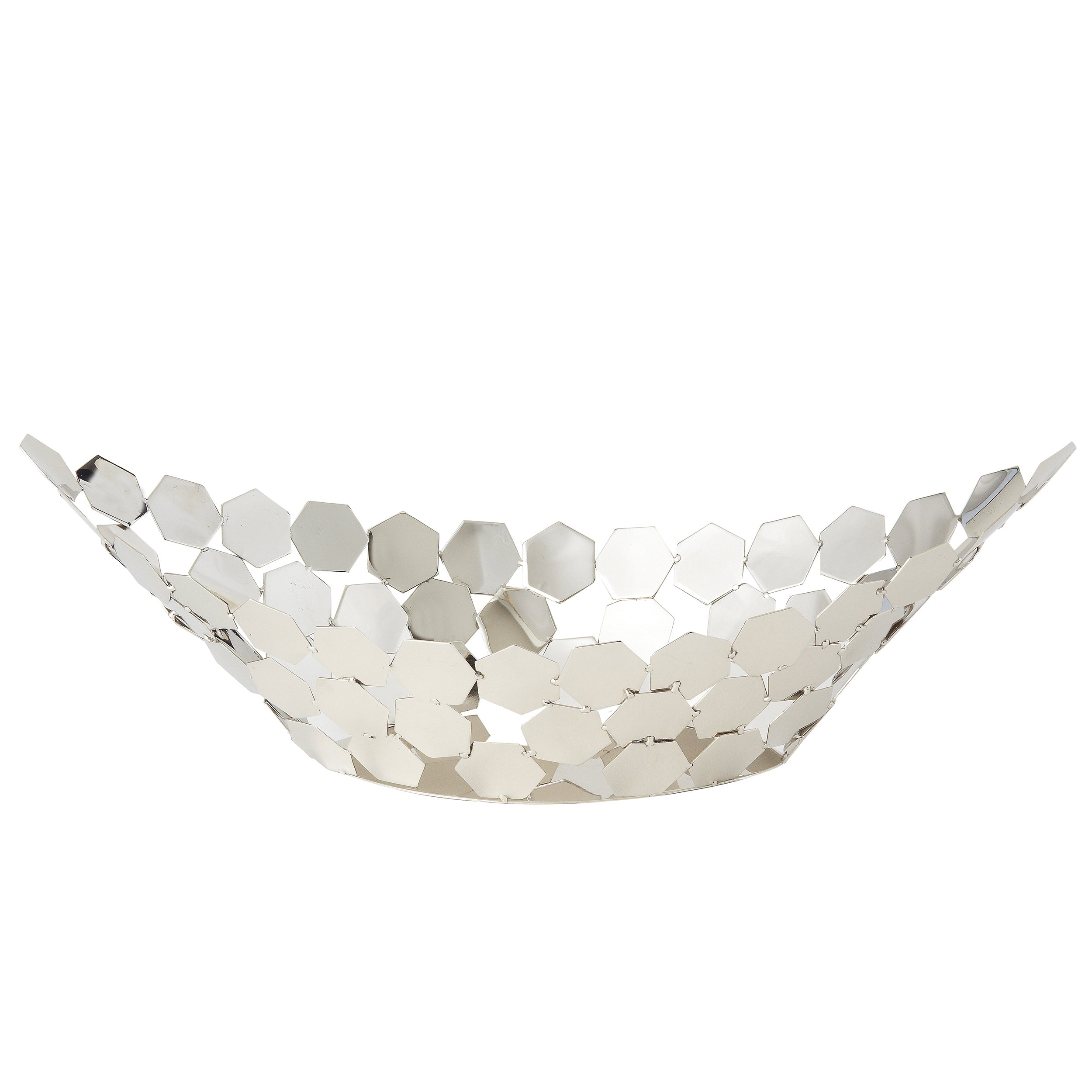Leeber Serveware Hex Pattern Boat Basket, 15.75" x 4.75" H