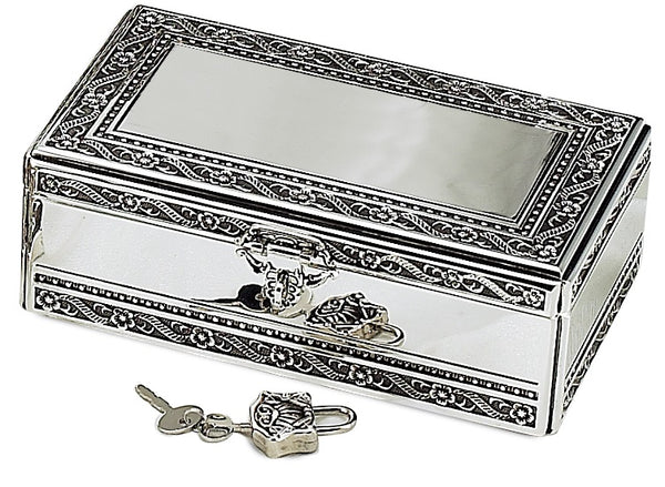 Leeber Giftware Jewelry Box w/Lock, 6" x 4" x 2" H