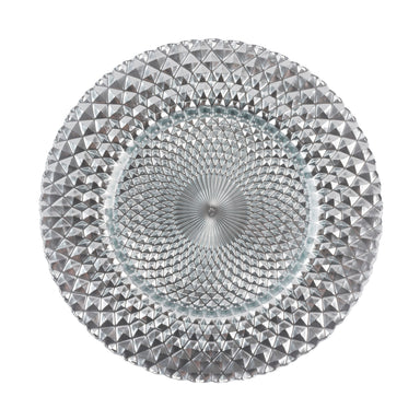 Leeber Serveware Kenton Mirrored Silver Chargers, Set 4, 13" Dia