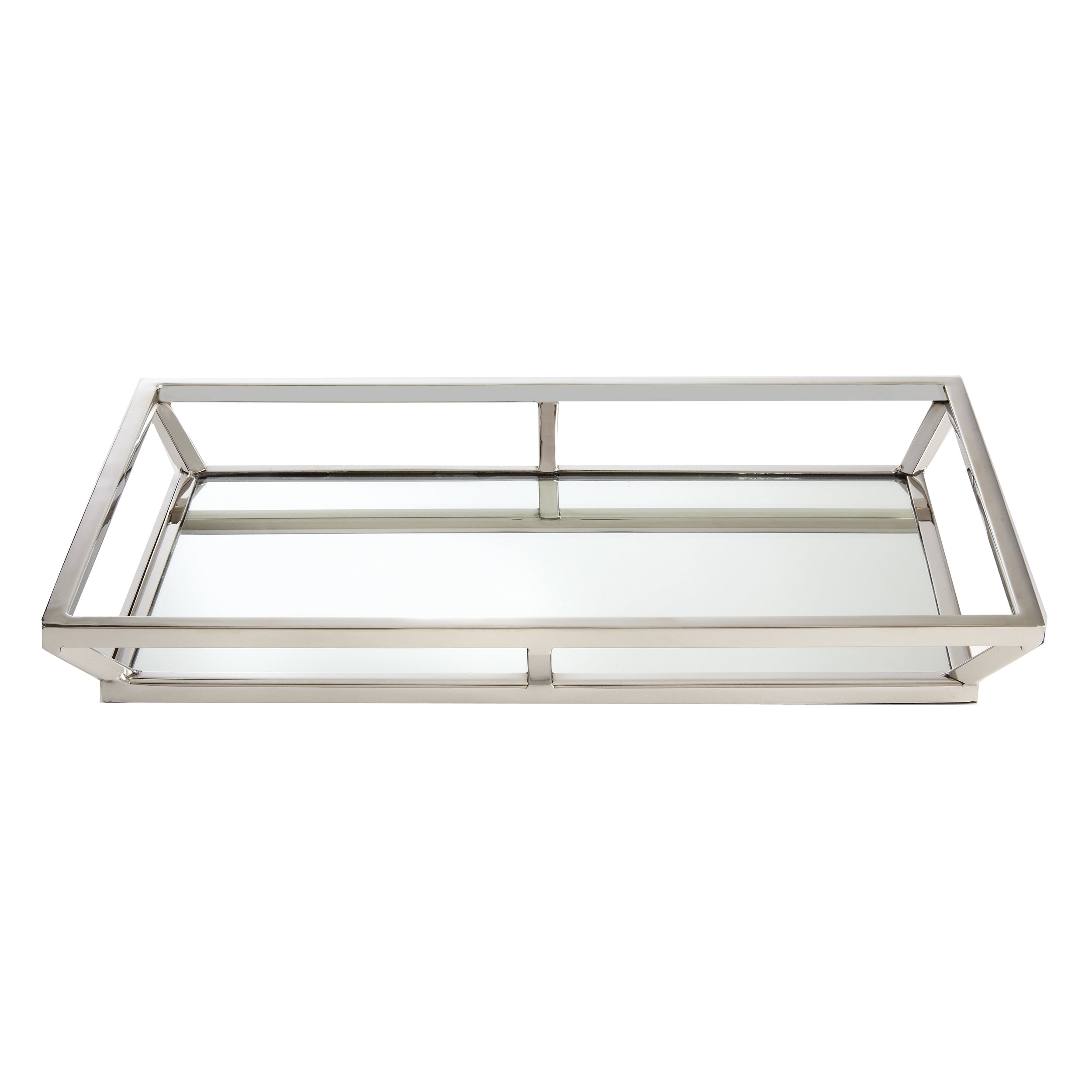 Leeber Serveware Large Beam Mirrored Tray, 16" x 10" x 2" H