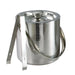 Leeber Serveware Lines Ice Bucket w/Tongs, Doublewall, 6" H