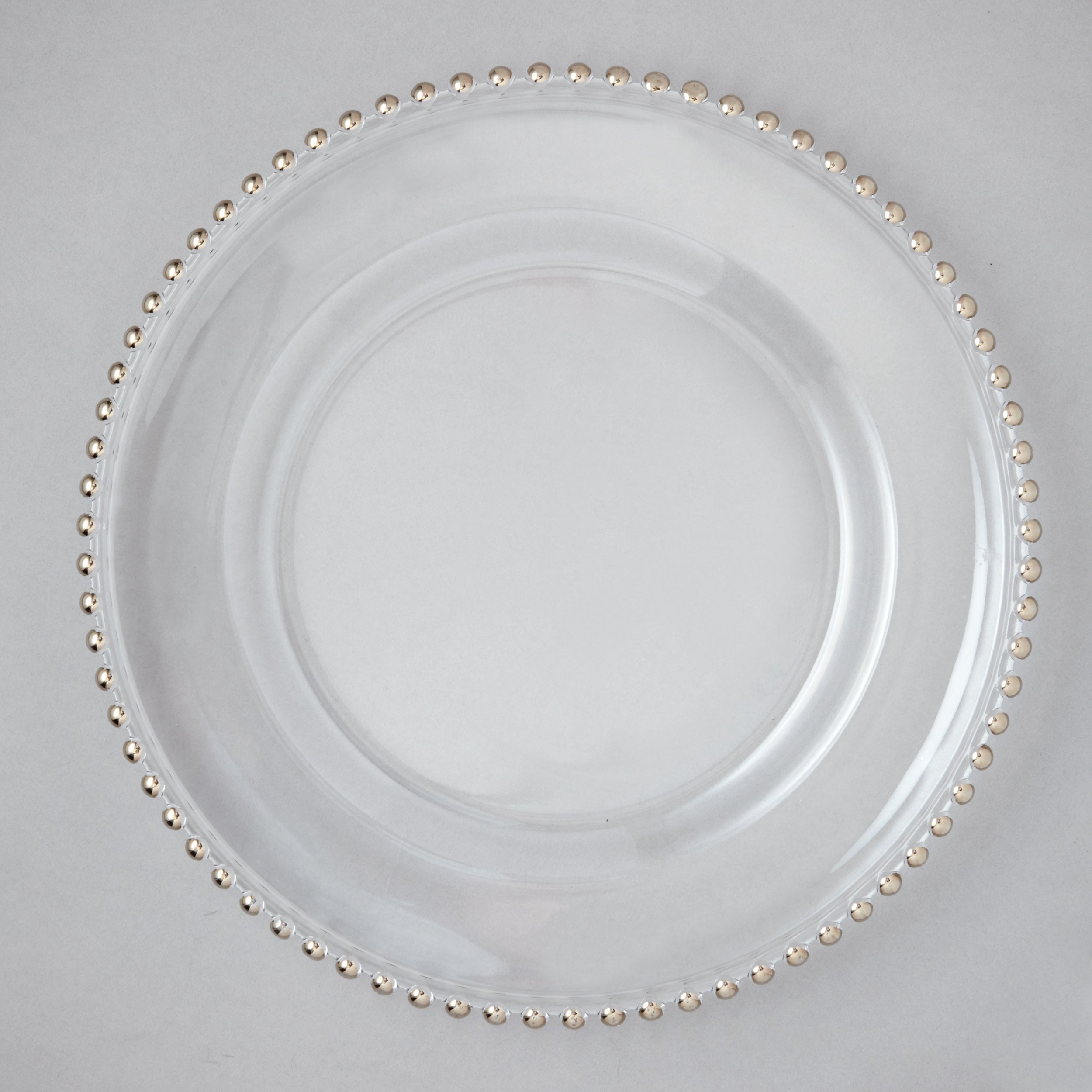 Leeber Serveware Silver Bead Chargers, Set of 4, 13" Dia