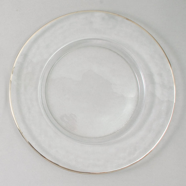 Leeber Serveware Silver Rim Chargers, Set of 4, 13" Dia
