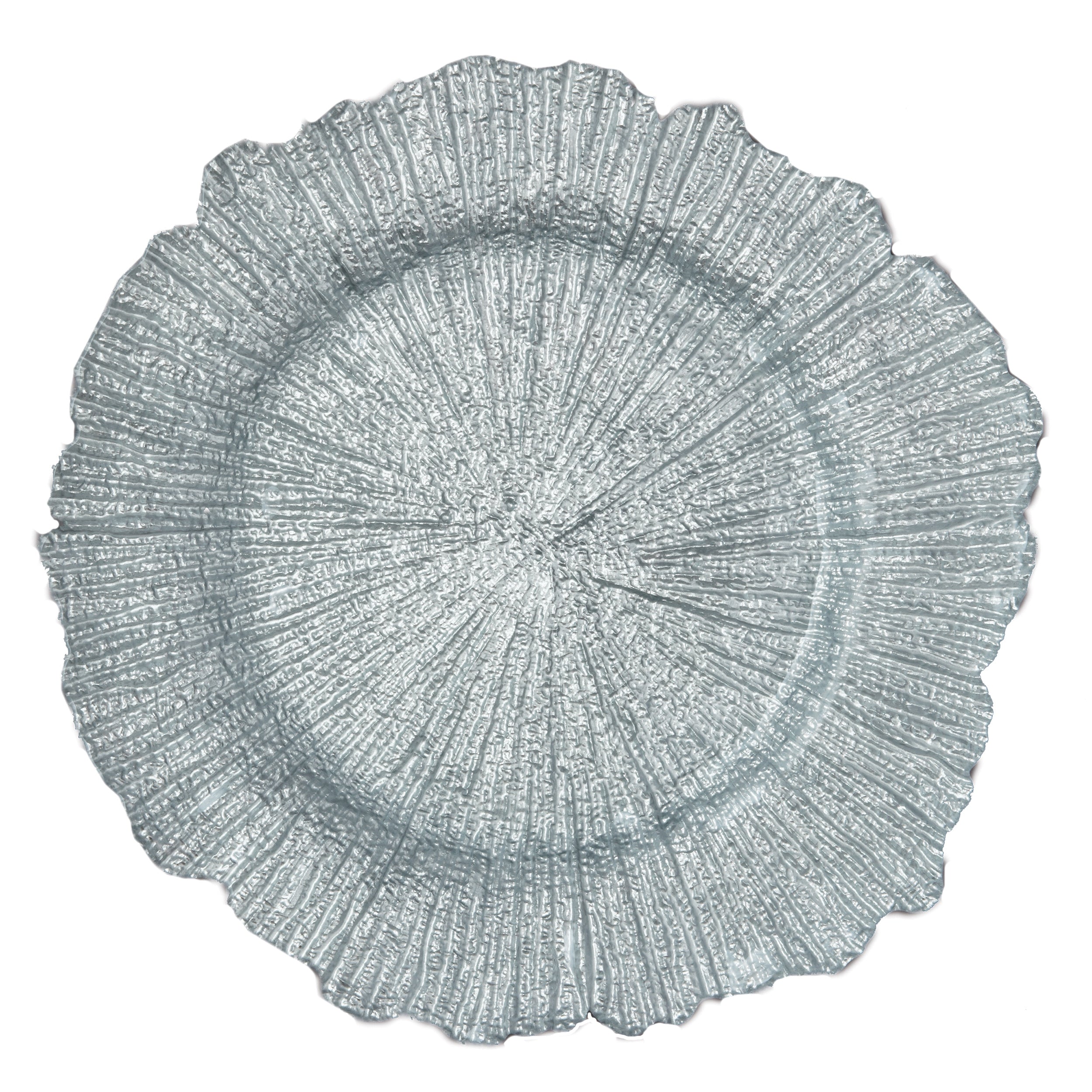 Leeber Serveware Silver Sea Sponge Chargers, Set of 4, 13" Dia