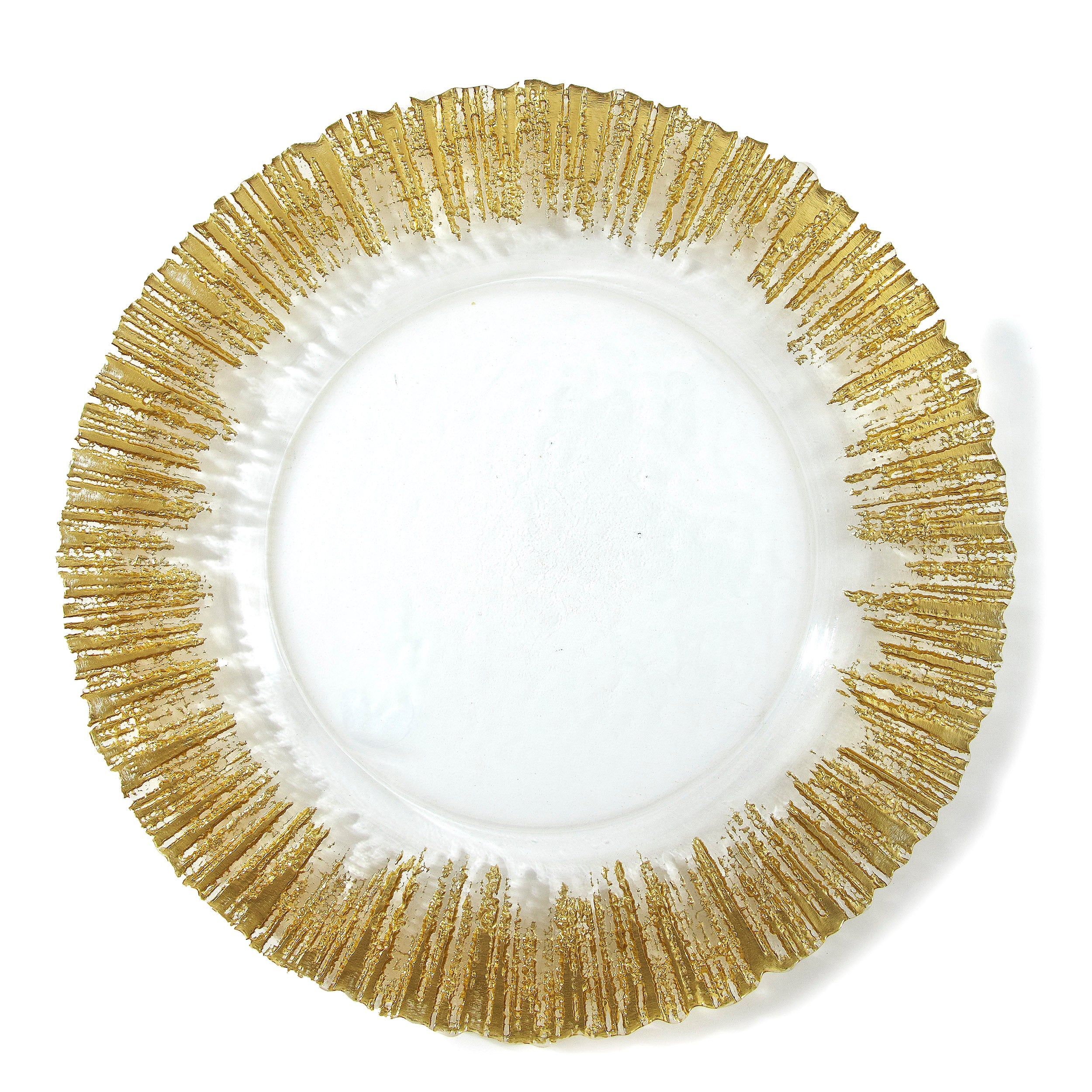 Leeber Serveware Sunburst Gold Chargers, Set of 4, 13" Dia
