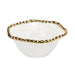 Leeber Serveware White/Gold Round Rope Bowl, 6.75"
