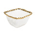 Leeber Serveware White/Gold Small Square Rope Bowl, 4.75"