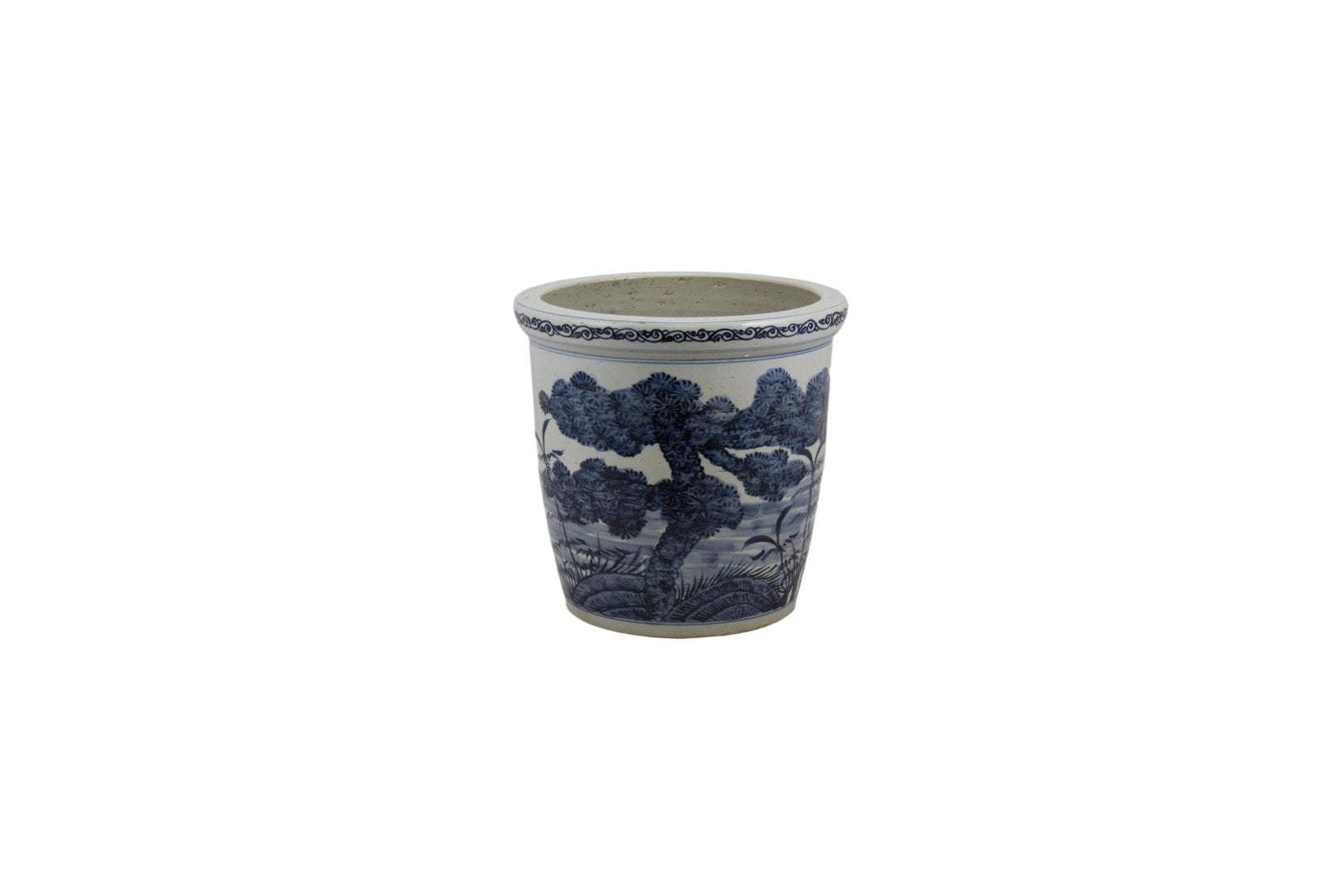 Legend of Asia Home Decor Barclay Butera Couture Blue And White Porcelain Planter Cherry Blossom Motif