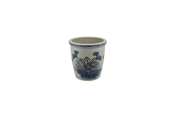Legend of Asia Home Decor Barclay Butera Couture Blue And White Porcelain Planter Peony Bird Motif