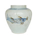 Legend of Asia Home Decor Barclay Butera Couture Blue & White Porcelain Fluted Open Top Jar Spalshing Koi