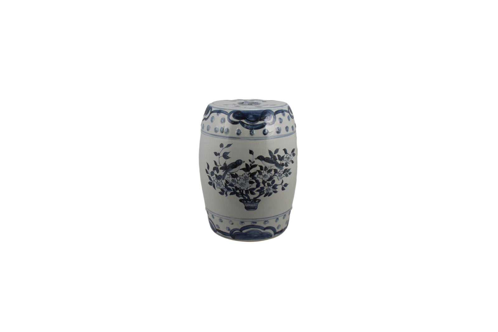 Legend of Asia Home Decor Barclay Butera Couture Blue & White Porcelain Garden Stool English Garden