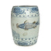Legend of Asia Home Decor Barclay Butera Couture Blue & White Porcelain Garden Stool Splashing Koi