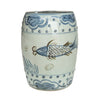 Legend of Asia Home Decor Barclay Butera Couture Blue & White Porcelain Garden Stool Splashing Koi