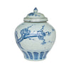 Legend of Asia Home Decor Barclay Butera Couture Blue & White Porcelain Lidded Jar Cherry Blossom