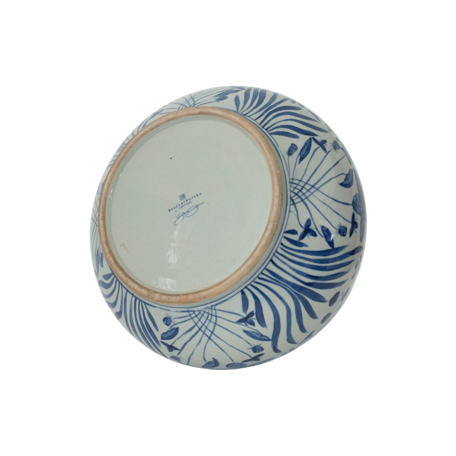 Legend of Asia Home Decor Barclay Butera Couture Blue & White Porcelain Mandarin Pot Fish Motif