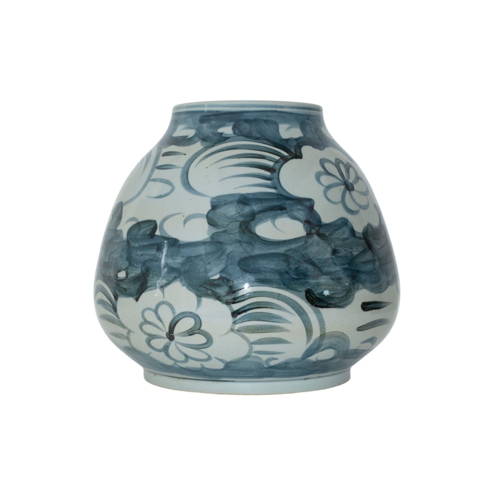 Legend of Asia Home Decor Barclay Butera Couture Blue & White Porcelain Mandarin Pot Sea Flower Motif