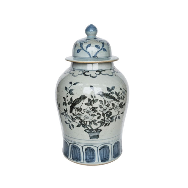Legend of Asia Home Decor Barclay Butera Couture Blue & White Porcelain Temple Jar English Garden Large