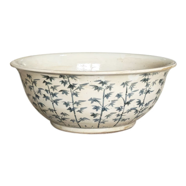 Legend of Asia Home Decor Barclay Butera Couture Graceful Bamboo Large Blue & White Porcelain Bowl