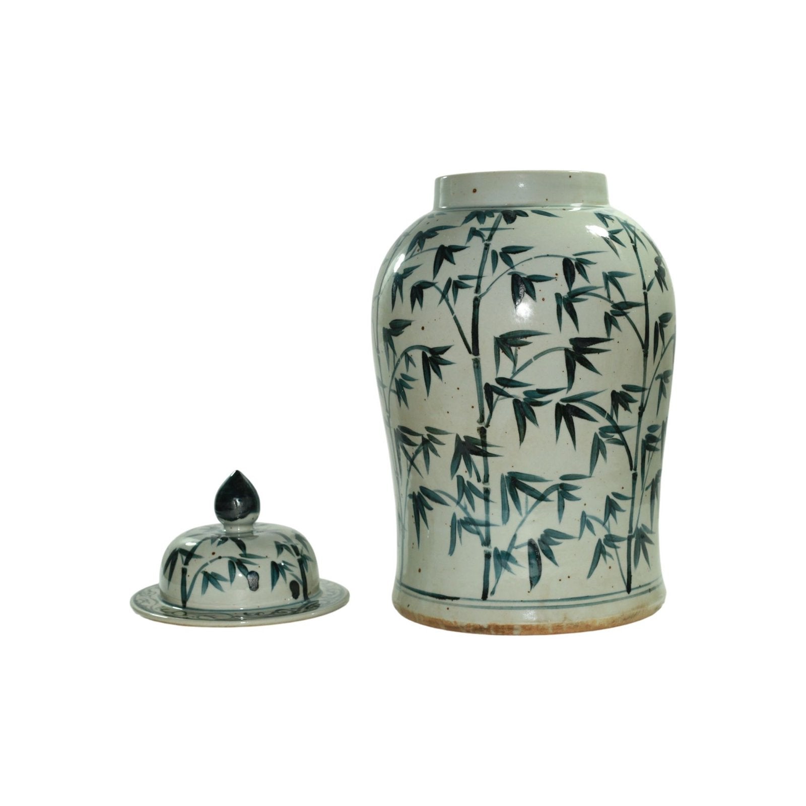 Legend of Asia Home Decor Barclay Butera Couture Graceful Bamboo Large Blue & White Porcelain Temple Jar