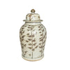 Legend of Asia Home Decor Barclay Butera Couture Graceful Bamboo Large Brown & White Porcelain Temple Jar