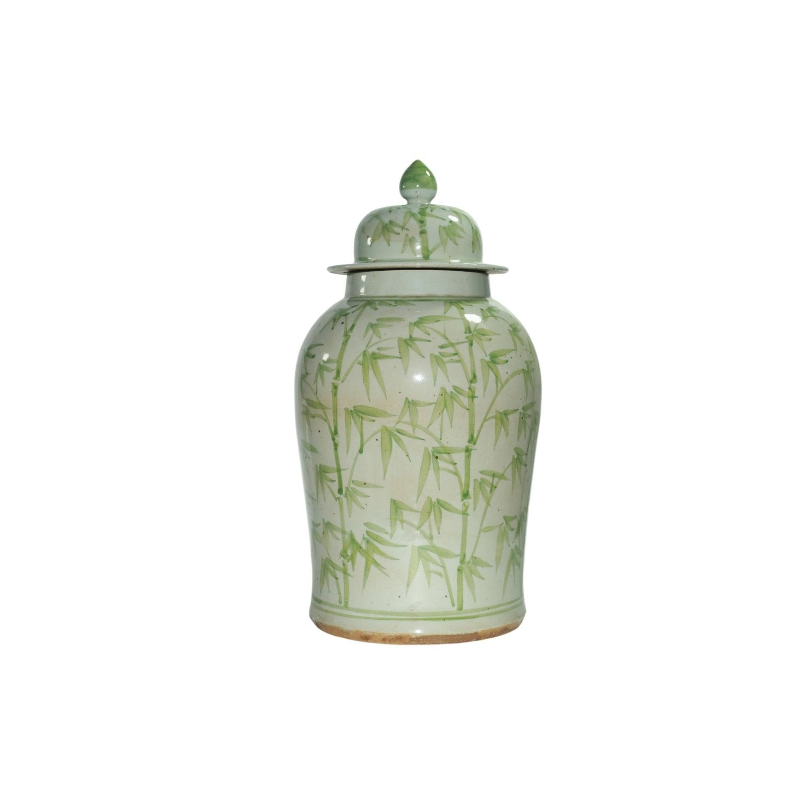 Legend of Asia Home Decor Barclay Butera Couture Graceful Bamboo Large Moss Green Porcelain Temple Jar