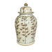 Legend of Asia Home Decor Barclay Butera Couture Graceful Bamboo Medium Brown & White Porcelain Temple Jar