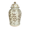Legend of Asia Home Decor Barclay Butera Couture Graceful Bamboo Medium Brown & White Porcelain Temple Jar