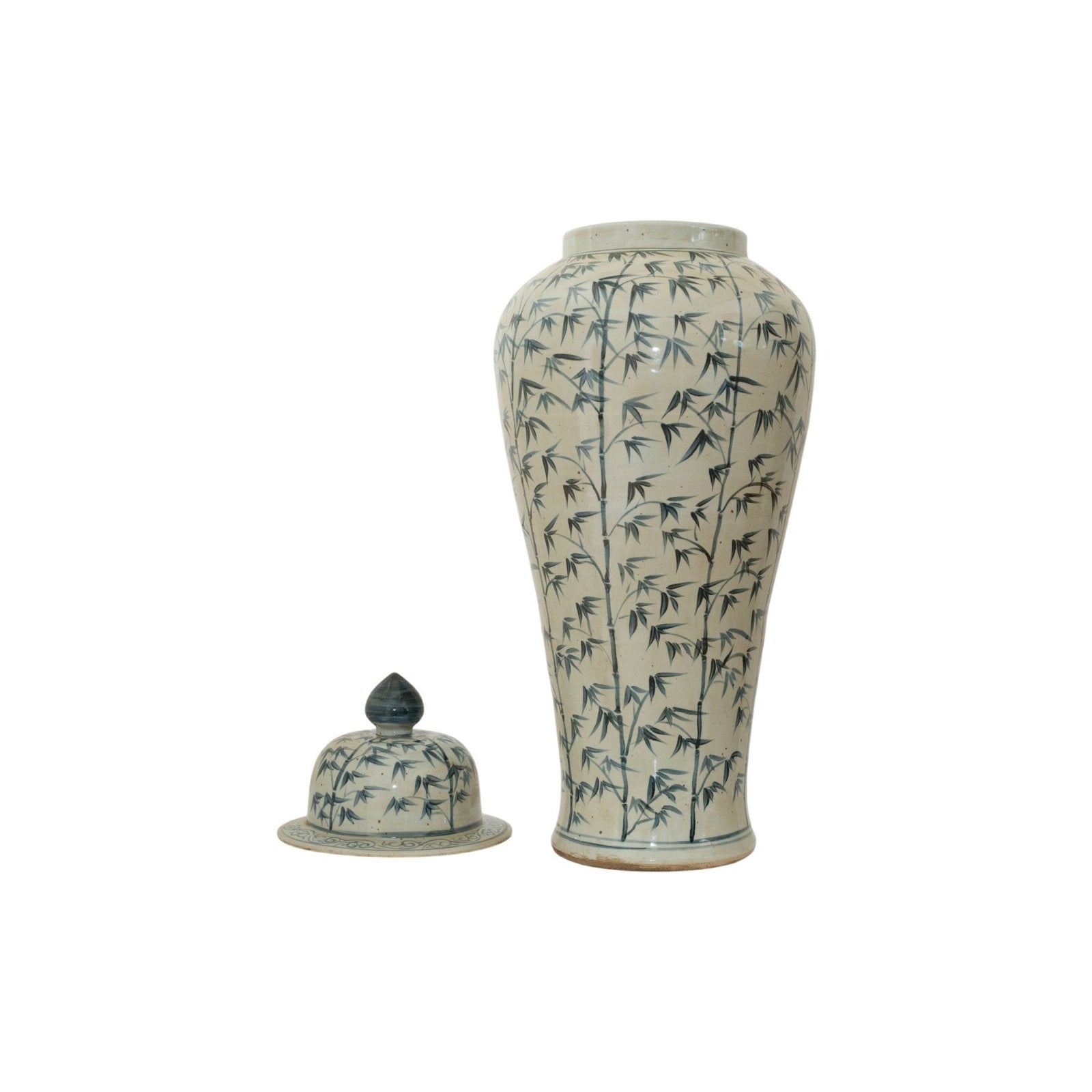Legend of Asia Home Decor Barclay Butera Couture Graceful Bamboo XL Blue & White Porcelain Temple Jar