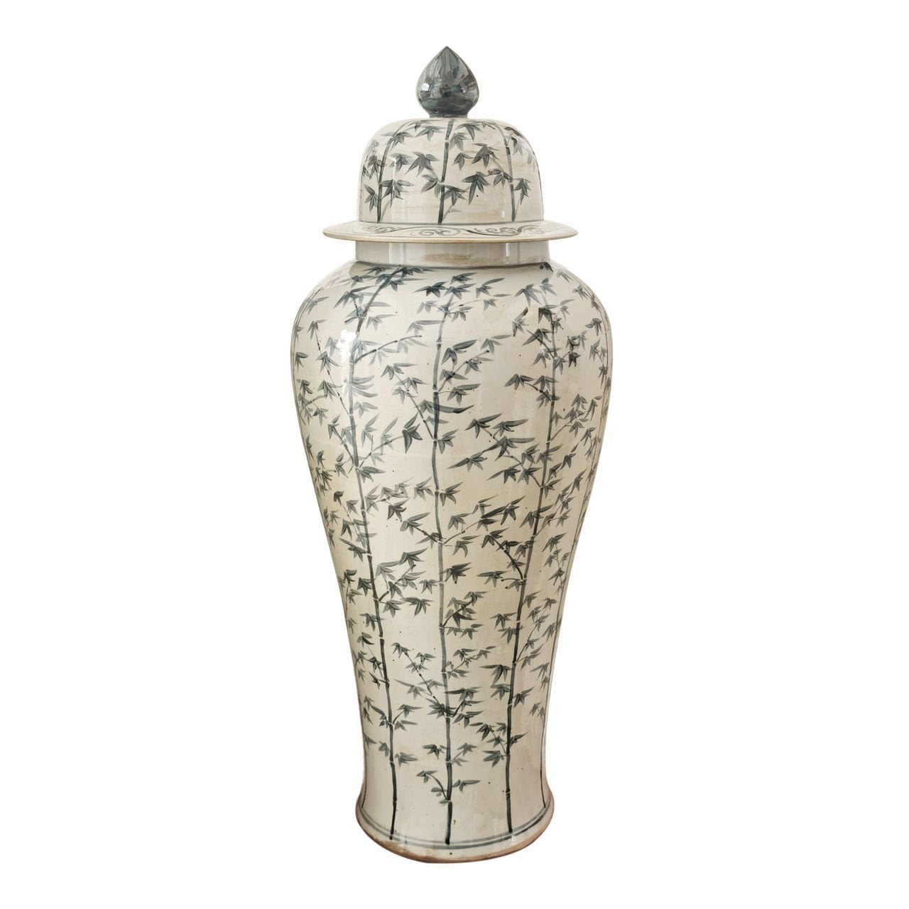 Legend of Asia Home Decor Barclay Butera Couture Graceful Bamboo XL Blue & White Porcelain Temple Jar