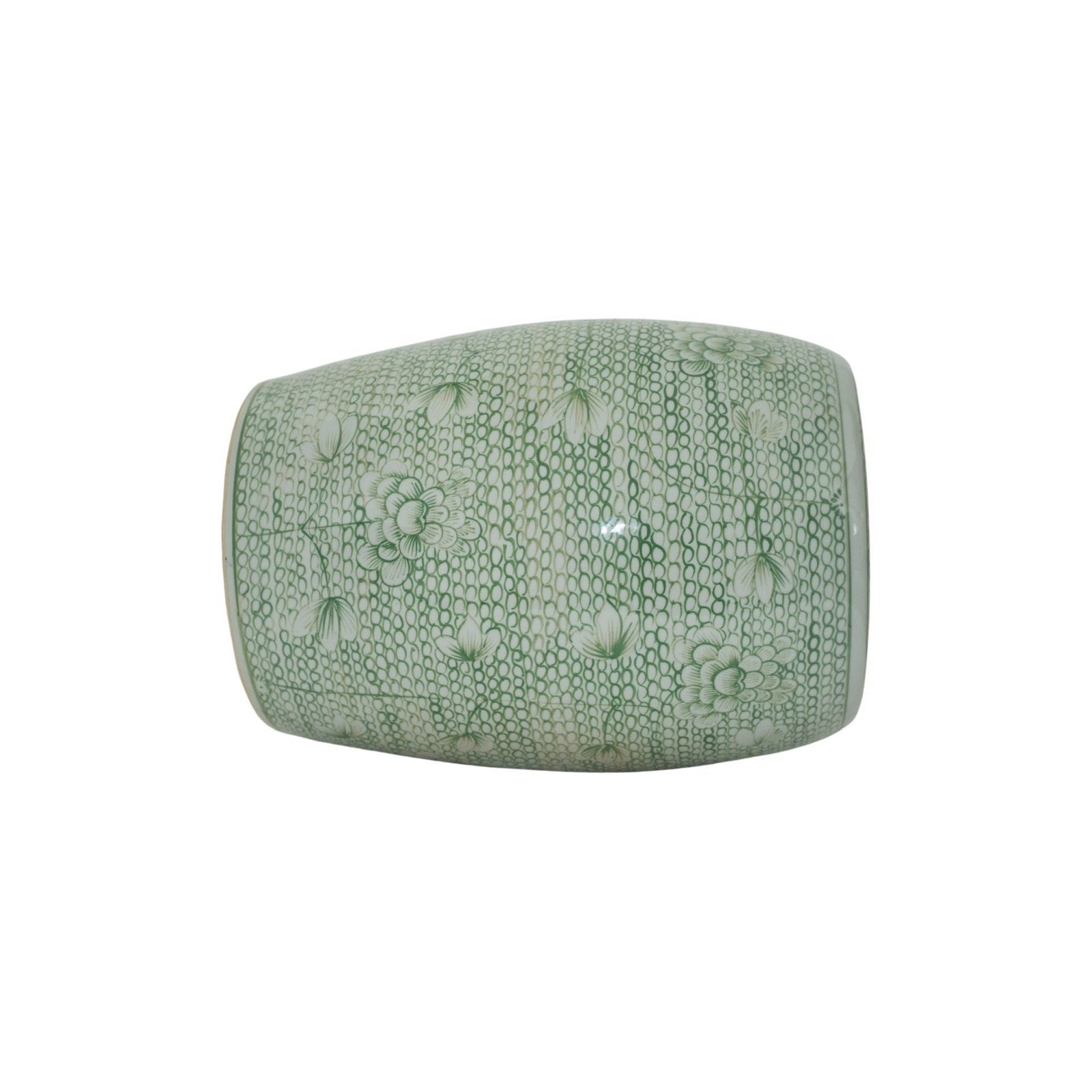 Legend of Asia Home Decor Barclay Butera Couture Moss Green Porcelain Garden Stool Twisted Lotus
