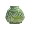 Legend of Asia Home Decor Barclay Butera Couture Moss Green Porcelain Mandarin Pot Floral Bird Motif