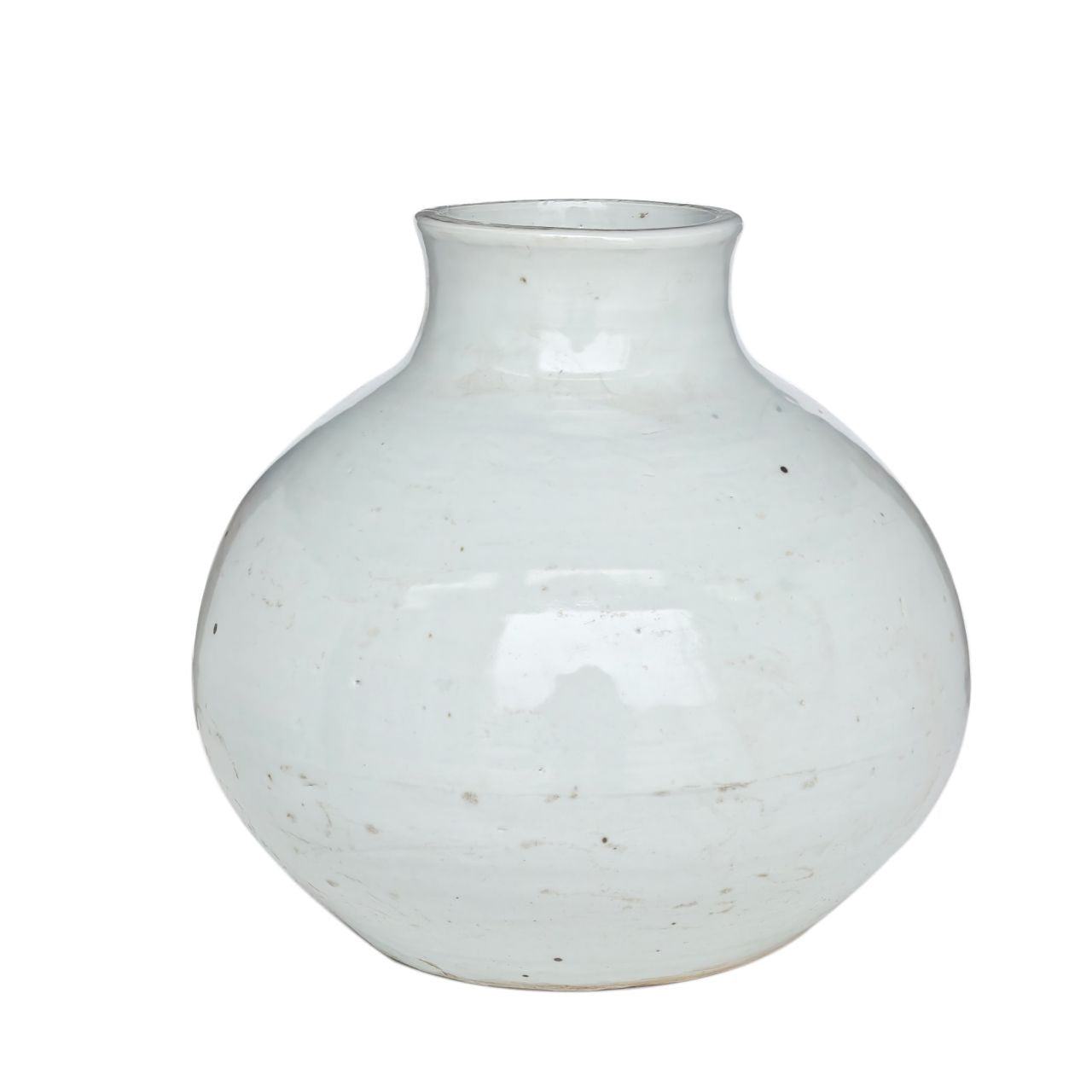 Legend of Asia Home Decor Barclay Butera Couture Organic White Porcelain Apple Jar