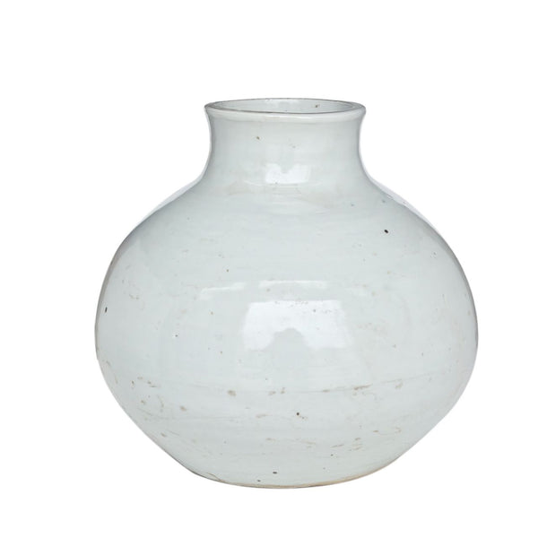 Legend of Asia Home Decor Barclay Butera Couture Organic White Porcelain Apple Jar