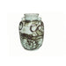 Legend of Asia Home Decor Barclay Butera Couture Rustic Brown & White Porcelain Ear Loop Jar Silla Flower