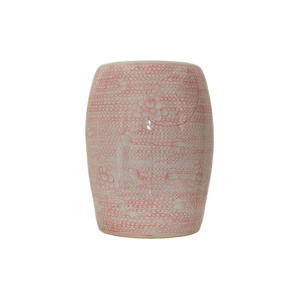 Legend of Asia Home Decor Barclay Butera Couture Soft Pink Porcelain Garden Stool Twisted Lotus