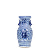 Legend of Asia Home Decor Blue And White Double Happiness Flower Vase With Ears - XS