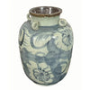 Legend of Asia Home Decor Blue And White Four Loop Porcelain Jar Twisted Flower Motif With Brown Lip